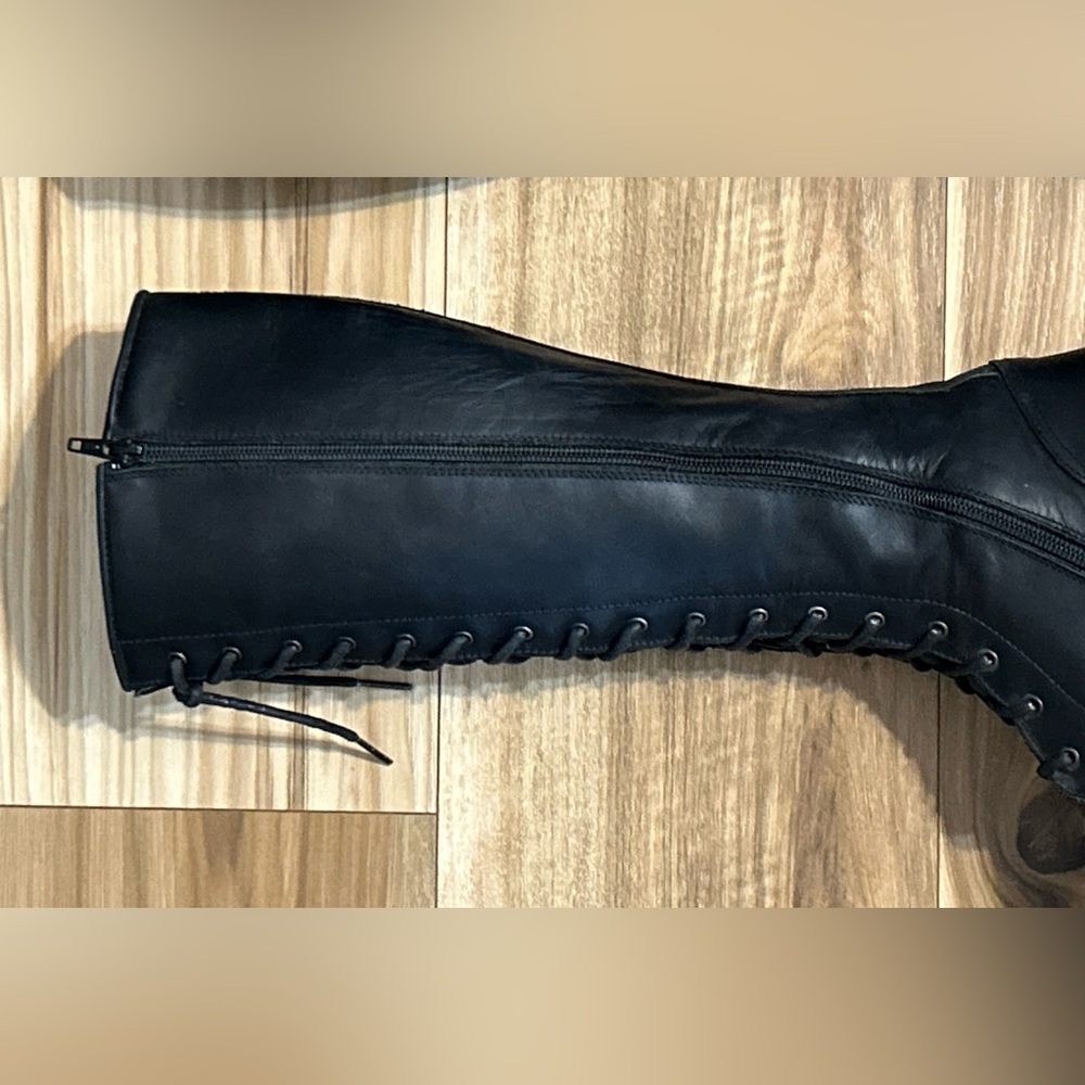 *RARE* Vintage Frye Black Leather Lace-Up Boots Size 9-10 - Picture 10 of 16